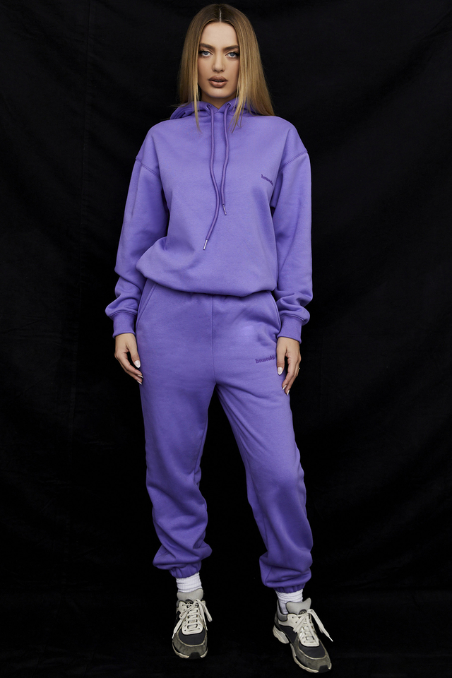 'Sky' Purple Fleece Back Jogging Trousers